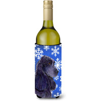 Cocker Spaniel Winter Snowflakes Holiday Wine Bottle Beverage Insulator Beverage Insulator Hugger