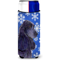 Cocker Spaniel Winter Snowflakes Holiday Ultra Beverage Insulators for slim cans SS4609MUK