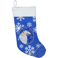 "Caroline's Treasures SS4613-CS Borzoi Winter Snowflakes Christmas Stocking, 11 x 18"", Multicolor"