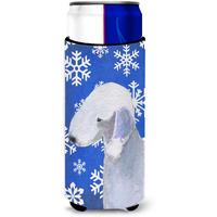 Bedlington Terrier Winter Snowflakes Holiday Ultra Beverage Insulators for slim cans SS4621MUK
