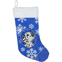 "Caroline's Treasures SS4630-CS Dalmatian Winter Snowflakes Christmas Stocking, 11 x 18"", Multicolor"