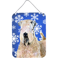 "Caroline's Treasures Wheaten Terrier Soft Coated Snowflakes Holiday Wall or Door Hanging Prints, 16"" x 12"", Multicolor"