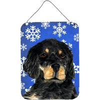 "Caroline's Treasures Gordon Setter Winter Snowflakes Holiday Wall or Door Hanging Prints, 16"" x 12"", Multicolor"