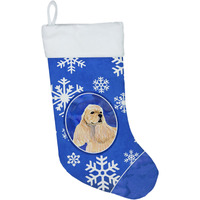 "Caroline's Treasures SS4660-CS Cocker Spaniel Winter Snowflakes Christmas Stocking, 11 x 18"", Multicolor"