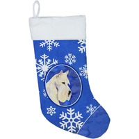 "Caroline's Treasures SS4668-CS Scottish Terrier Winter Snowflakes Christmas Stocking, 11 x 18"", Multicolor"