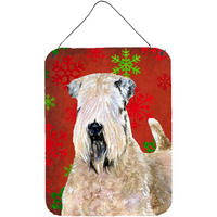 "Caroline's Treasures Wheaten Terrier Soft Coated Snowflakes Christmas Wall or Door Hanging Prints, 16"" x 12"", Multicolor"