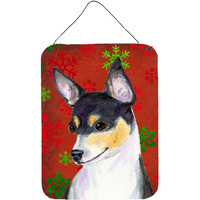 "Caroline's Treasures SS4725DS1216 Chihuahua Red Snowflakes Holiday Christmas Wall or Door Hanging Prints, 16"" x 12"", Multicolor"
