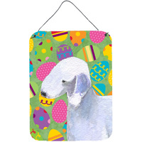 "Caroline's Treasures Bedlington Terrier Easter Eggtravaganza Wall or Door Hanging Prints, 16"" x 12"", Multicolor"