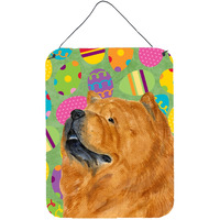 "Caroline's Treasures SS4847DS1216 Chow Chow Easter Eggtravaganza Aluminium Metal Wall or Door Hanging Prints, 16"" x 12"", Multicolor"