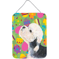 "Caroline's Treasures Dandie Dinmont Terrier Easter Eggtravaganza Wall or Door Hanging Prints, 16"" x 12"", Multicolor"
