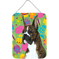 "Caroline's Treasures SS4853DS1216 Boxer Easter Eggtravaganza Aluminium Metal Wall or Door Hanging Prints, 16"" x 12"", Multicolor"
