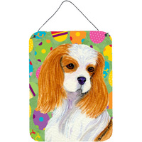 "Caroline's Treasures SS4872DS1216 Cavalier Spaniel Easter Eggtravaganza Wall or Door Hanging Prints, 16"" x 12"", Multicolor"