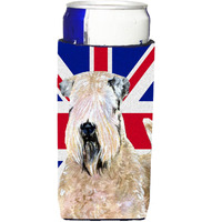 Wheaten Terrier Soft Coated with English Union Jack British Flag Ultra Beverage Insulators for slim cans SS4935MUK
