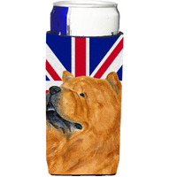 Chow Chow with English Union Jack British Flag Ultra Beverage Insulators for slim cans SS4944MUK