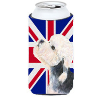 Dandie Dinmont Terrier with English Union Jack British Flag Tall Boy Beverage Insulator Hugger SS4945TBC