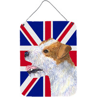 "Caroline's Treasures SS4946DS1216 Jack Russell Terrier with English Union Jack British Flag Wall or Door Hanging Prints, 16"" x 12"""