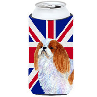 English Toy Spaniel with English Union Jack British Flag Tall Boy Beverage Insulator Hugger SS4949TBC