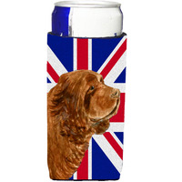 Sussex Spaniel with English Union Jack British Flag Ultra Beverage Insulators for slim cans SS4952MUK