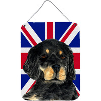 "Caroline's Treasures Gordon Setter with English Union Jack British Flag Wall or Door Hanging Prints, 16"" x 12"""