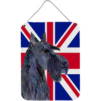 "Caroline's Treasures SS4971DS1216 Scottish Terrier with English Union Jack British Flag Wall or Door Hanging Prints, 16"" x 12"""