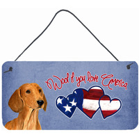 "Caroline's Treasures SS4974DS612 Woof If You Love America Dachshund Wall or Door Hanging Prints, 6 x 12"""