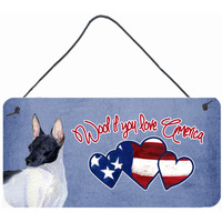 "Caroline's Treasures Woof If You Love America Rat Terrier Wall or Door Hanging Prints, 6 x 12"""