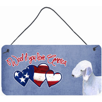 "Caroline's Treasures Woof If You Love America Bedlington Terrier Wall or Door Hanging Prints, 6 x 12"""