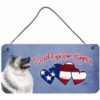 "Caroline's Treasures Woof If You Love America Keeshond Wall or Door Hanging Prints, 6 x 12"""