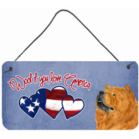"Caroline's Treasures SS5013DS612 Woof If You Love America Chow Chow Wall or Door Hanging Prints, 6 x 12"""