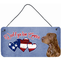 "Caroline's Treasures Woof If You Love America Field Spaniel Wall or Door Hanging Prints, 6 x 12"""