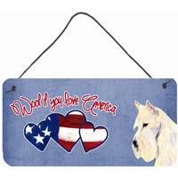 "Caroline's Treasures Woof If You Love America Wheaten Scottish Terrier Wall or Door Hanging Prints, 6 x 12"""