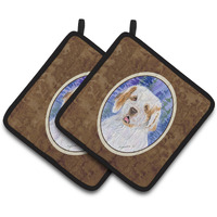 "Caroline's Treasures Clumber Spaniel Pair of Pot Holders SS8008PTHD, 7.5HX7.5W, Multicolor"