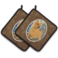 "Caroline's Treasures Norwich Terrier Pair of Pot Holders SS8011PTHD, 7.5HX7.5W, Multicolor"