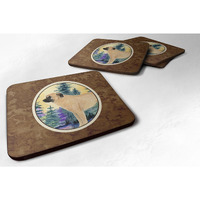 "Caroline's Treasures SS8012FC Anatolian Shepherd Foam Coasters (Set of 4), 3.5"" H x 3.5"" W, Multicolor"