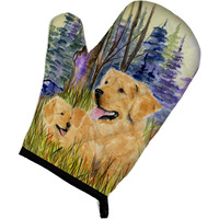 "Caroline's Treasures SS8014OVMT Golden Retriever Oven Mitt, 12"" by 8.5"", Multicolor"