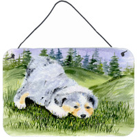 "Caroline's Treasures Australian Shepherd Indoor Aluminium Metal Door Hanging Prints wall-decor, 8 x 12, Multicolor"