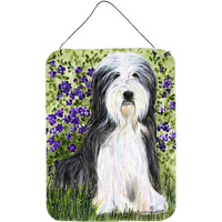 "Caroline's Treasures SS8022DS1216 Bearded Collie Aluminium Metal Wall or Door Hanging Prints, 16"" x 12"", Multicolor"