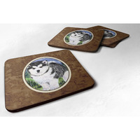 "Caroline's Treasures SS8027FC Alaskan Malamute Foam Coasters (Set of 4), 3.5"" H x 3.5"" W, Multicolor"