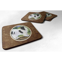 "Caroline's Treasures SS8028FC Japanese Chin Foam Coasters (Set of 4), 3.5"" H x 3.5"" W, Multicolor"