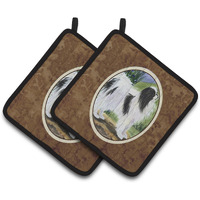 "Caroline's Treasures Japanese Chin Pair of Pot Holders SS8028PTHD, 7.5HX7.5W, Multicolor"