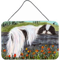 "Caroline's Treasures SS8030DS812 Japanese Chin Indoor Aluminum Metal Wall or Door Hanging Prints, 8 x 12"", Multicolor"