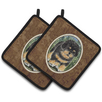 "Caroline's Treasures Tibetan Mastiff Pair of Pot Holders SS8031PTHD, 7.5HX7.5W, Multicolor"