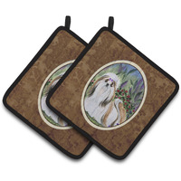 "Caroline's Treasures Shih Tzu Pair of Pot Holders SS8034PTHD, 7.5HX7.5W, Multicolor"