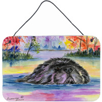 "Caroline's Treasures SS8040DS812 Newfoundland Indoor Aluminum Metal Wall or Door Hanging Prints, 8 x 12"", Multicolor"