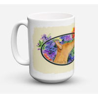 "Caroline's Treasures SS8041CM15 Pharaoh Hound Microwavable Ceramic Coffee Mug, 15 oz, Multicolor"