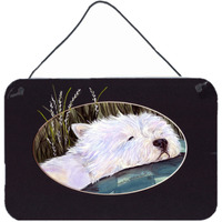 "Caroline's Treasures SS8052DS812 Westie Indoor Aluminum Metal Wall or Door Hanging Prints, 8 x 12"", Multicolor"