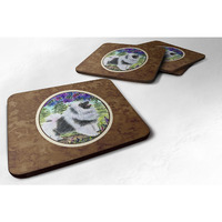 "Caroline's Treasures SS8063FC Keeshond Foam Coasters (Set of 4), 3.5"" H x 3.5"" W, Multicolor"
