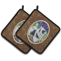 "Caroline's Treasures Keeshond Pair of Pot Holders SS8063PTHD, 7.5HX7.5W, Multicolor"