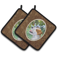 "Caroline's Treasures Jack Russell Terrier Pair of Pot Holders SS8211PTHD, 7.5HX7.5W, Multicolor"