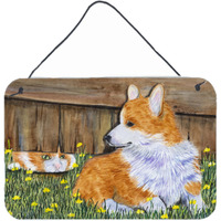 "Caroline's Treasures SS8213DS812 Corgi Indoor Aluminum Metal Wall or Door Hanging Prints, 8 x 12"", Multicolor"
